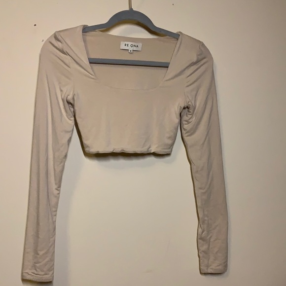 Re Ona | Tops | Re Ona Square Neck Crop Top | Poshmark